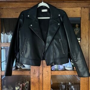 Altar'd State Black Faux Leather Moto Jacket
